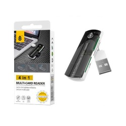 Leitor de Cartões Múltiplos 4 em 1 OnePlus M3098 com 2 Cartões SD e 1 Cartões MicroSD Porta Preto Vermelho Leitor de Cartões Múltiplos 4 em 1 OnePlus M3098 com 2 Cartões SD e 1 Cartões MicroSD Porta Preto Vermelho